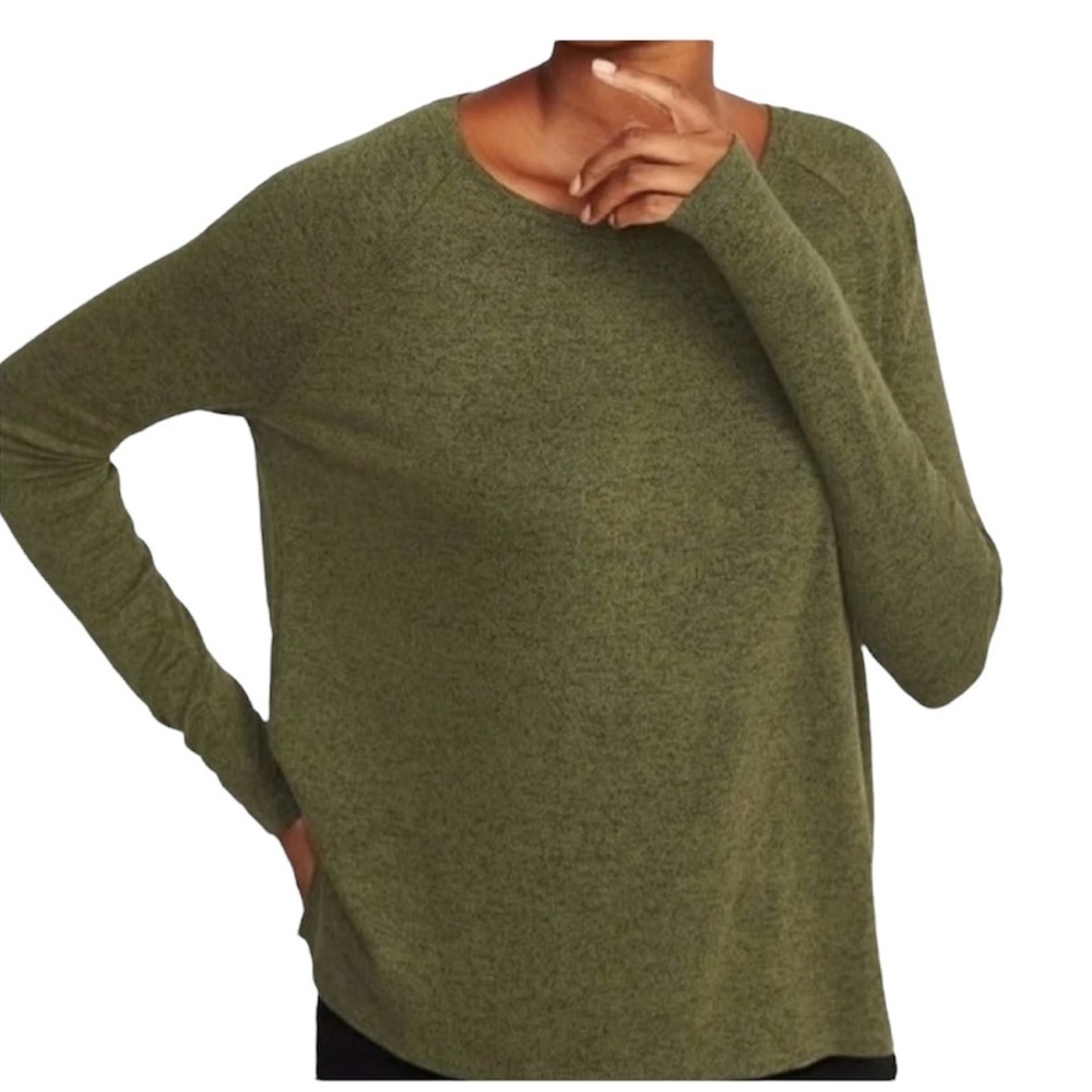 Old Navy Heathered Green Long Sleeve Top Size Small
